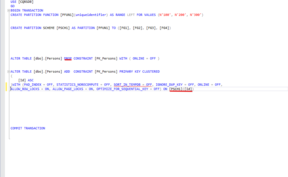 پارتیشن بندی (Partition) در Sql Server