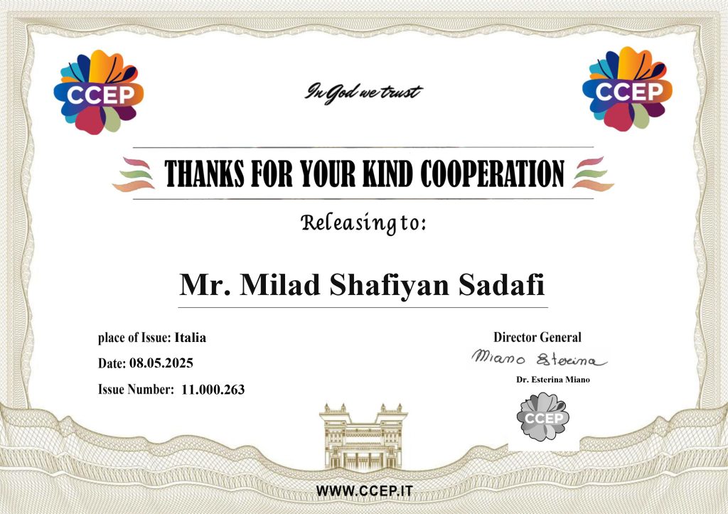 CCEP Certificate - Milad Shafiyan